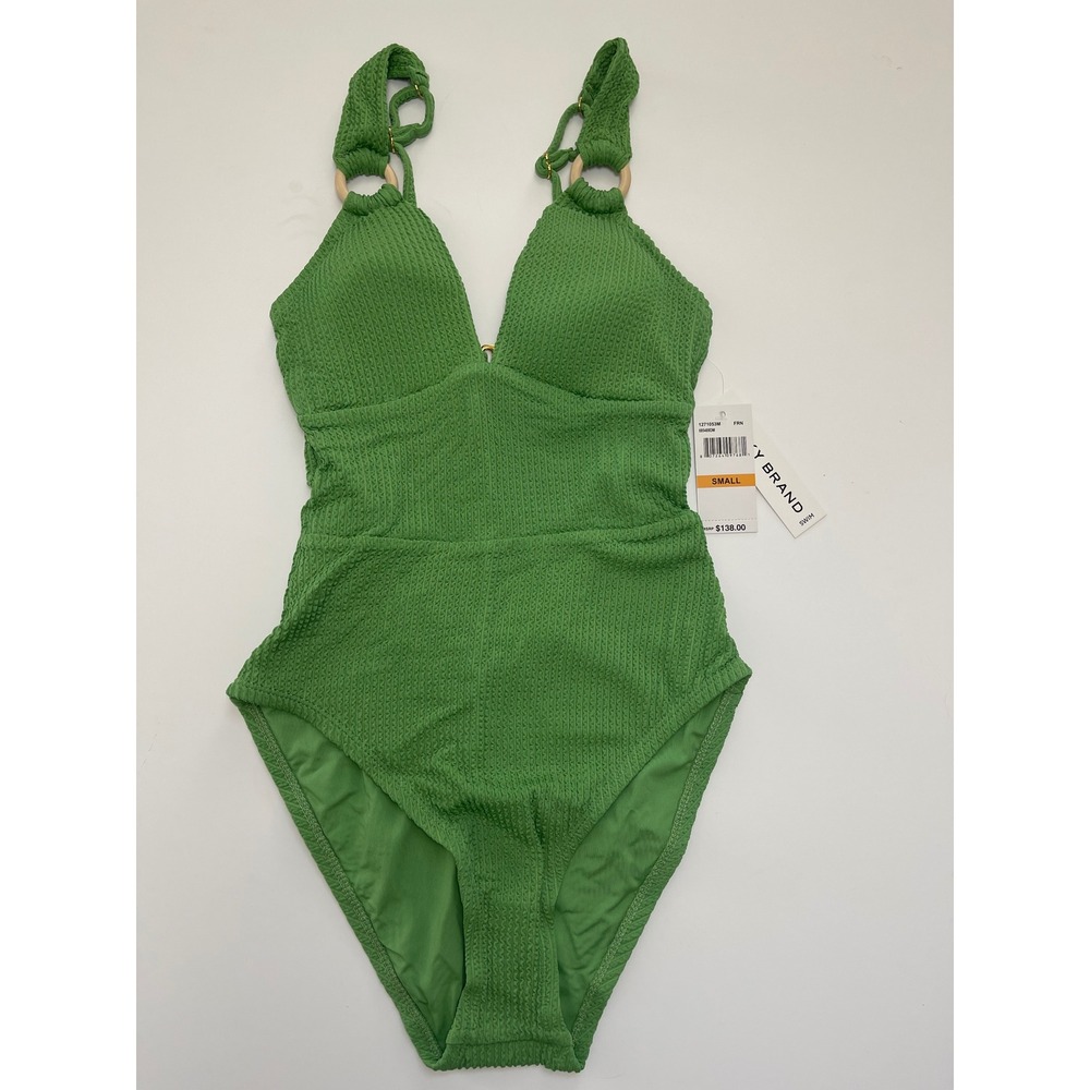 Lucky Brand Plunge‎ Green One Piece Swimsuit Size Small